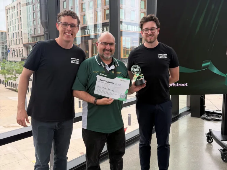 Photo of Josh Cantor, Director of Parking and Transportation with Off-Street team for the reward.