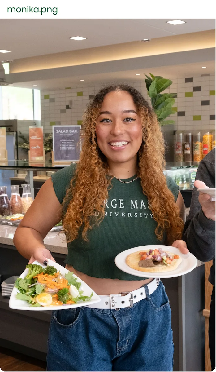Pictured of Monika Blakely at the Ike's dining hall.